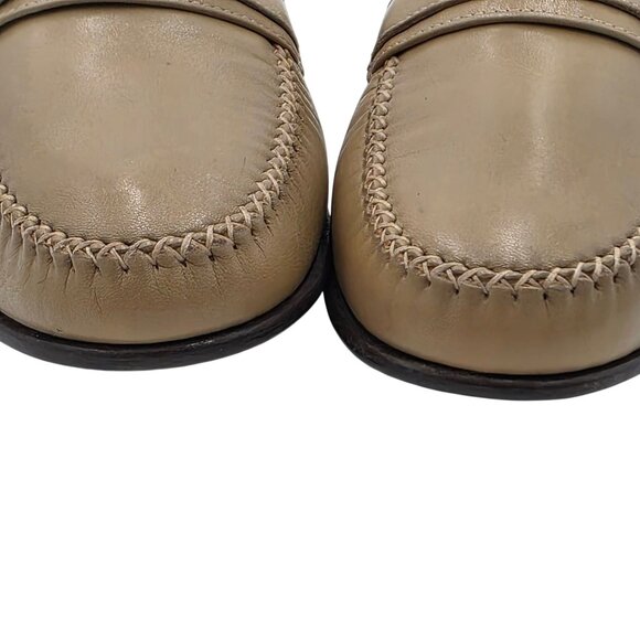 NEW Vintage Bruno Magli Italy Tan Leather Dress Shoes Men 12M Moc Buckle Loafers main image 9